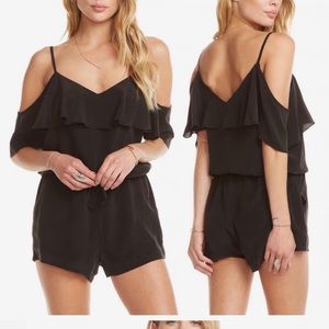CHASER- NWT- medium black ruffle romper